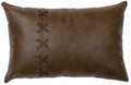 Artic Caribou Leather Pillow 12x18-Fabric Back
