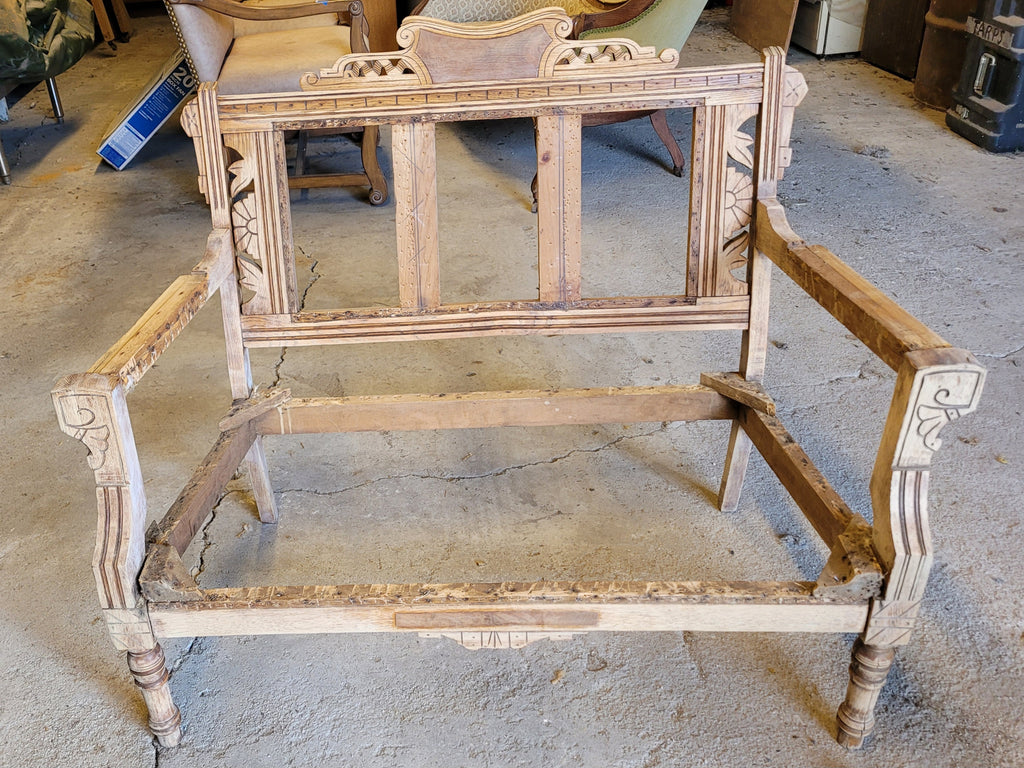 Eastlake Settee w/ Longhorn Seat