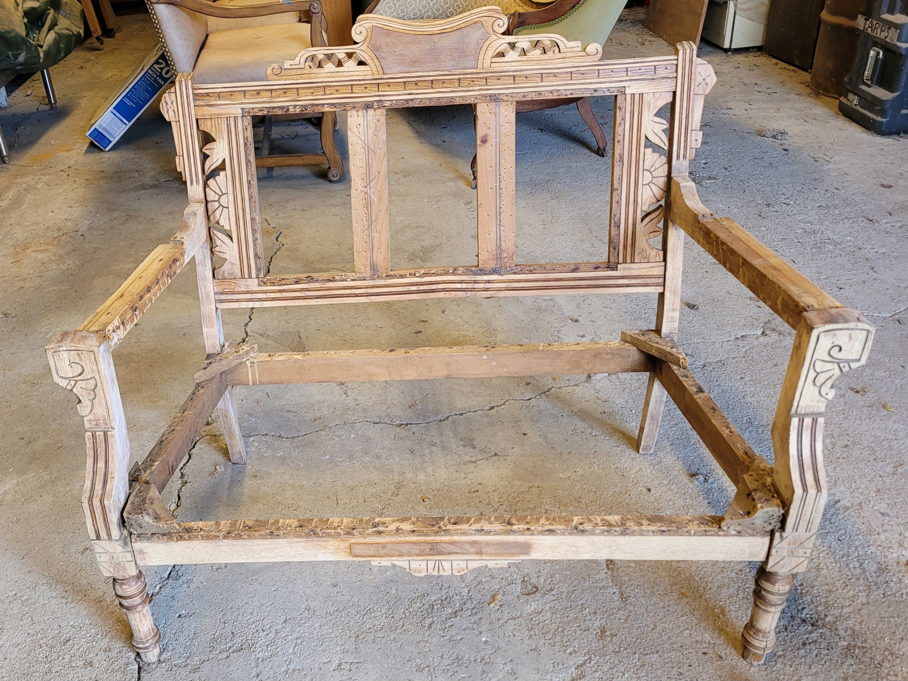 Eastlake Settee w/ Longhorn Seat