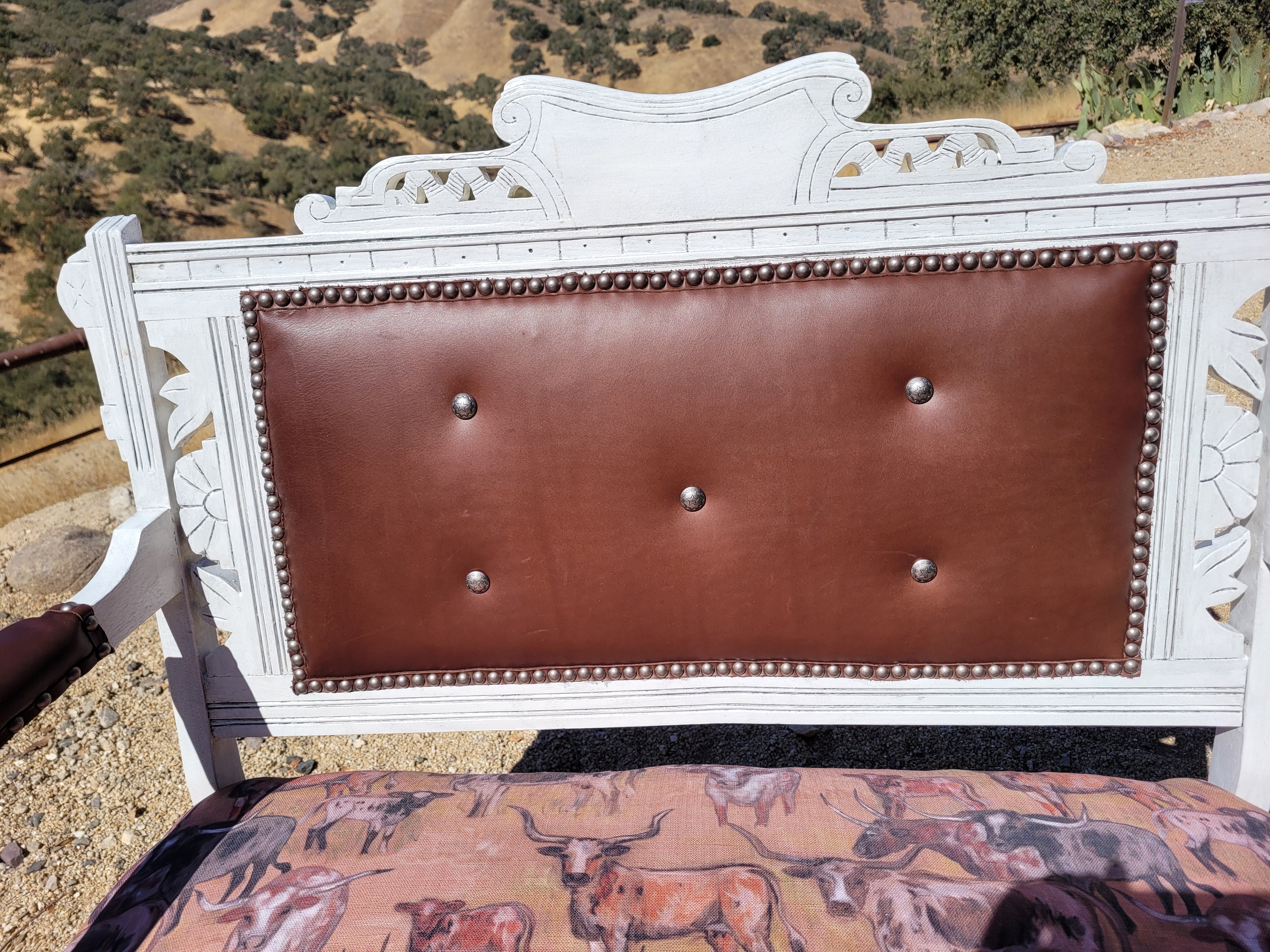 Eastlake Settee w/ Longhorn Seat