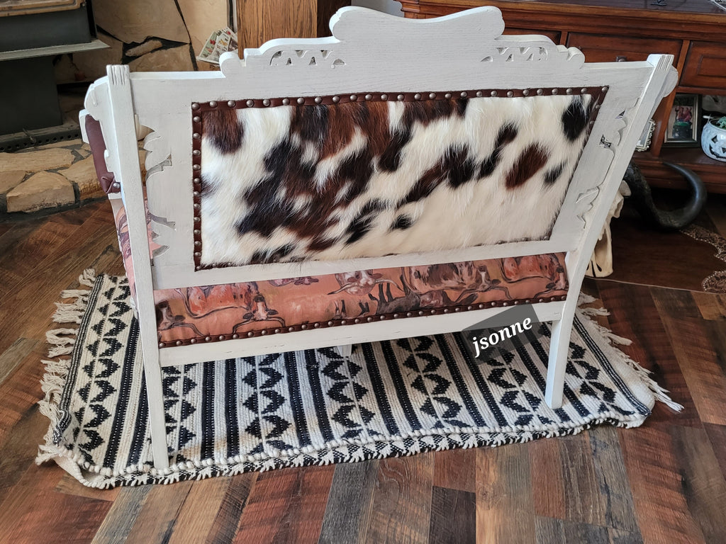 Eastlake Settee w/ Longhorn Seat