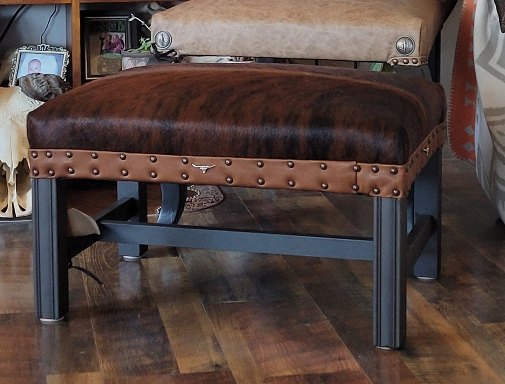 Dark Brown Cowhide w/ Longhorn Accents