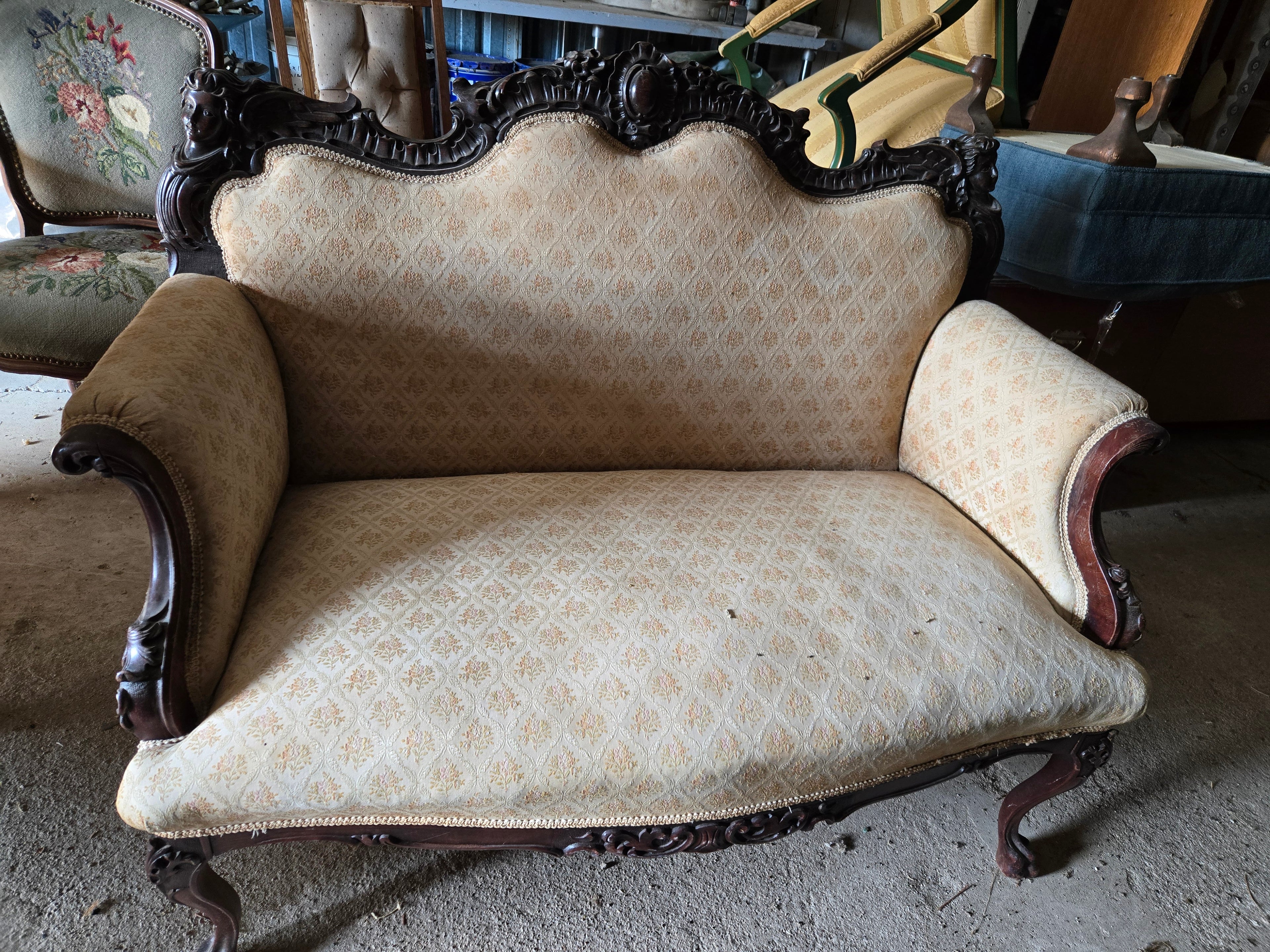 Antique Rococo Settee