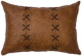 Whiskey Leather Pillow 12x18-Leather Back