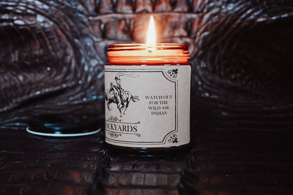 “Stockyards” Western Soy Candles | Amber Rustic Candles: 8 oz