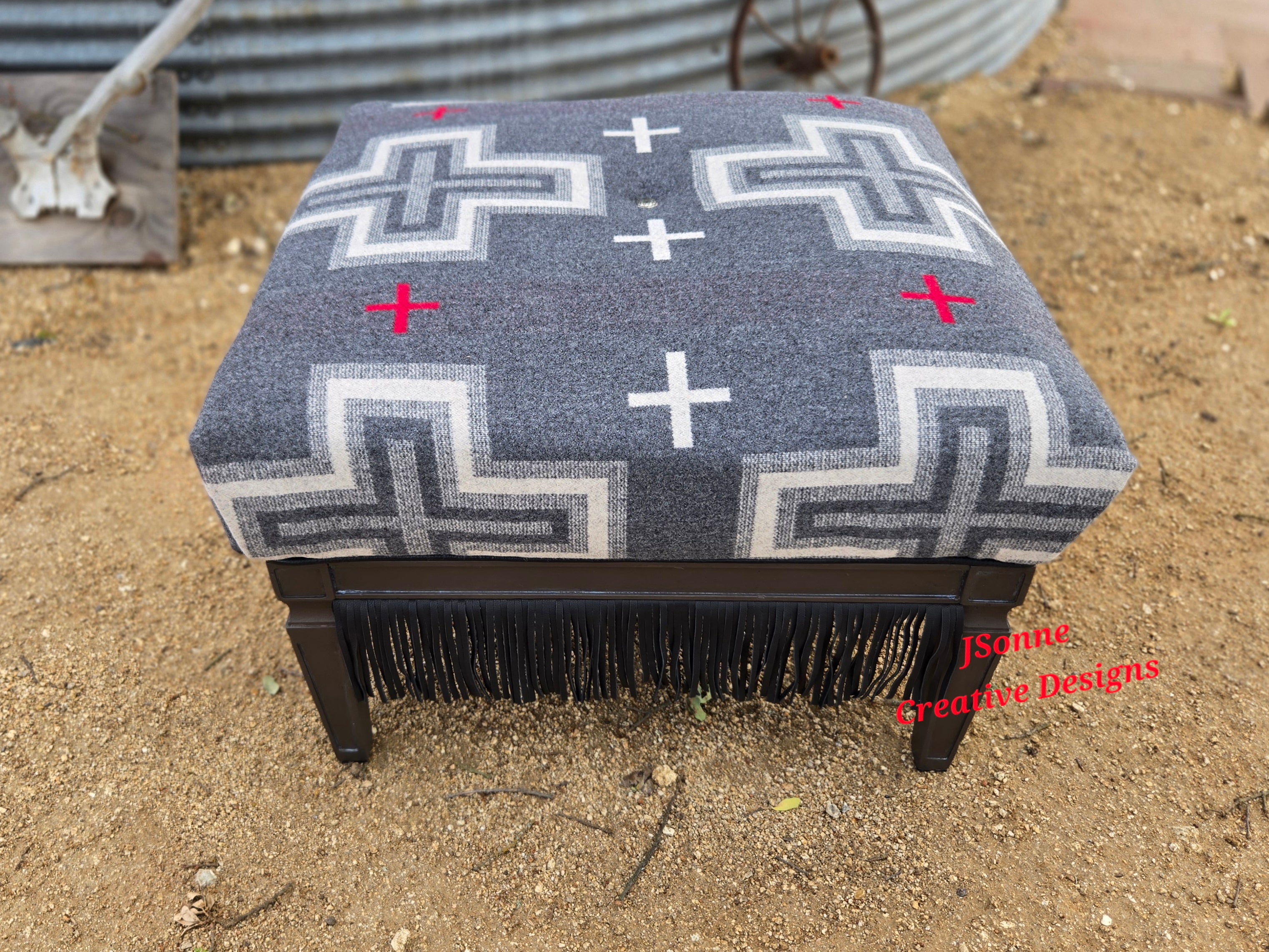 Large Pendleton Ottoman