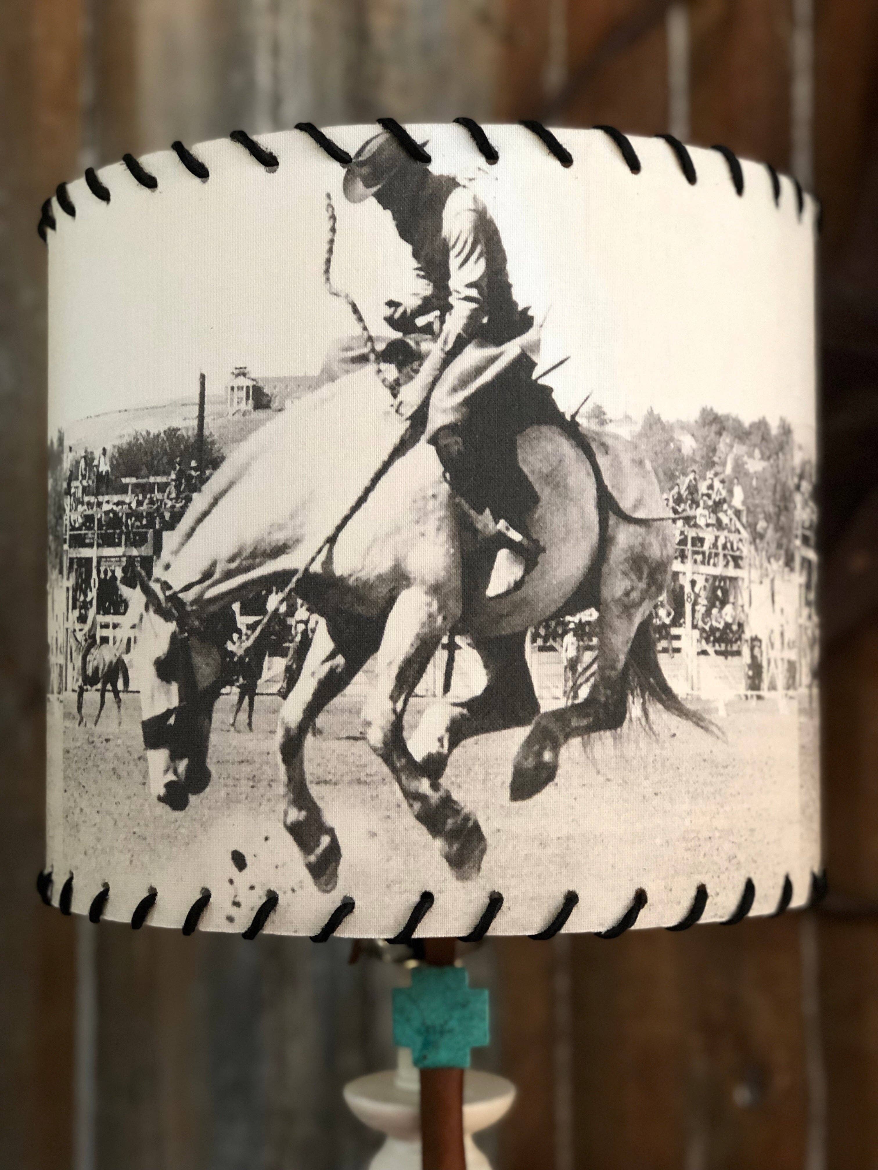 Lampshade Vintage Bronc: Small 8 Inch